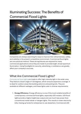 Illuminating Success The Benefits of Commercial Flood Lights