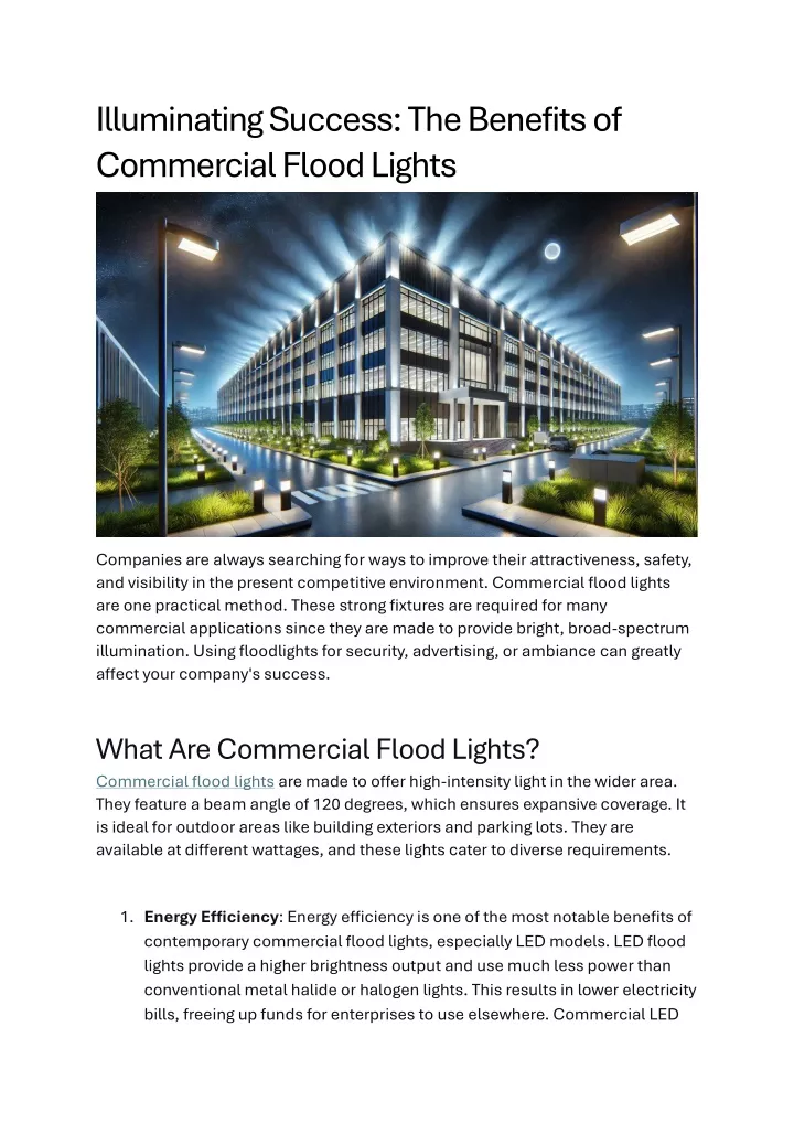 illuminating success the benefits of commercial