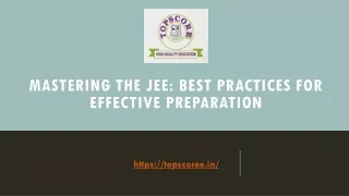 Mastering the JEE Best Practices for Effective Preparation