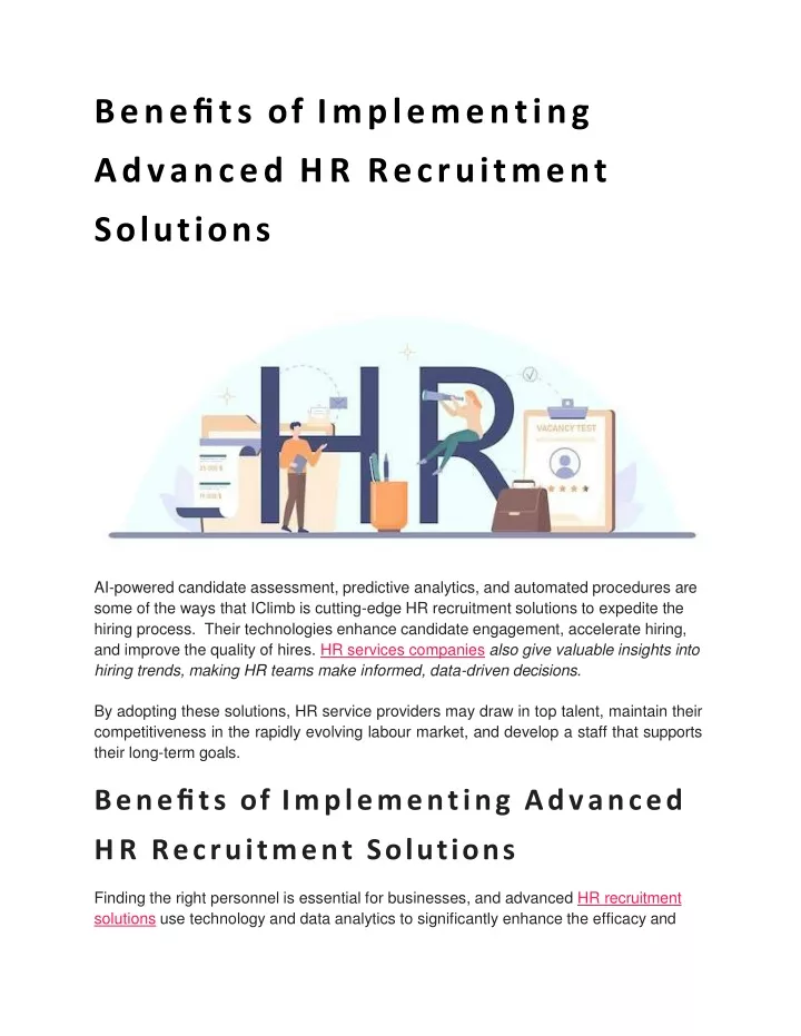 bene ts of implementing advanced hr recruitment solutions