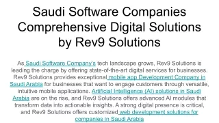 saudi software companies comprehensive digital