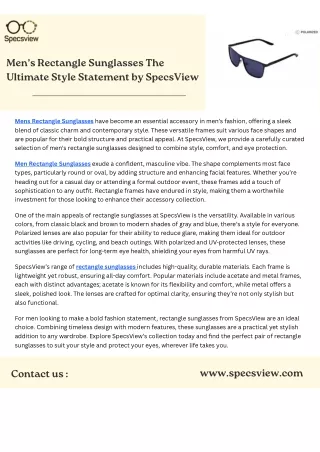 Buy Rectangle Sunglasses Frames at SpecsView – Stylish for Every Face!