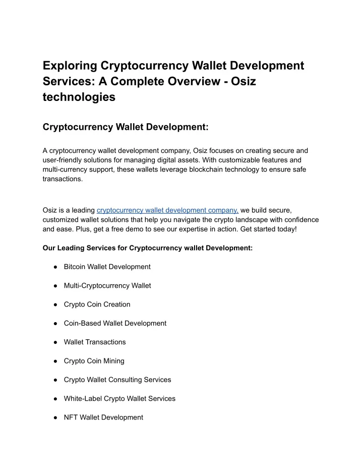 exploring cryptocurrency wallet development