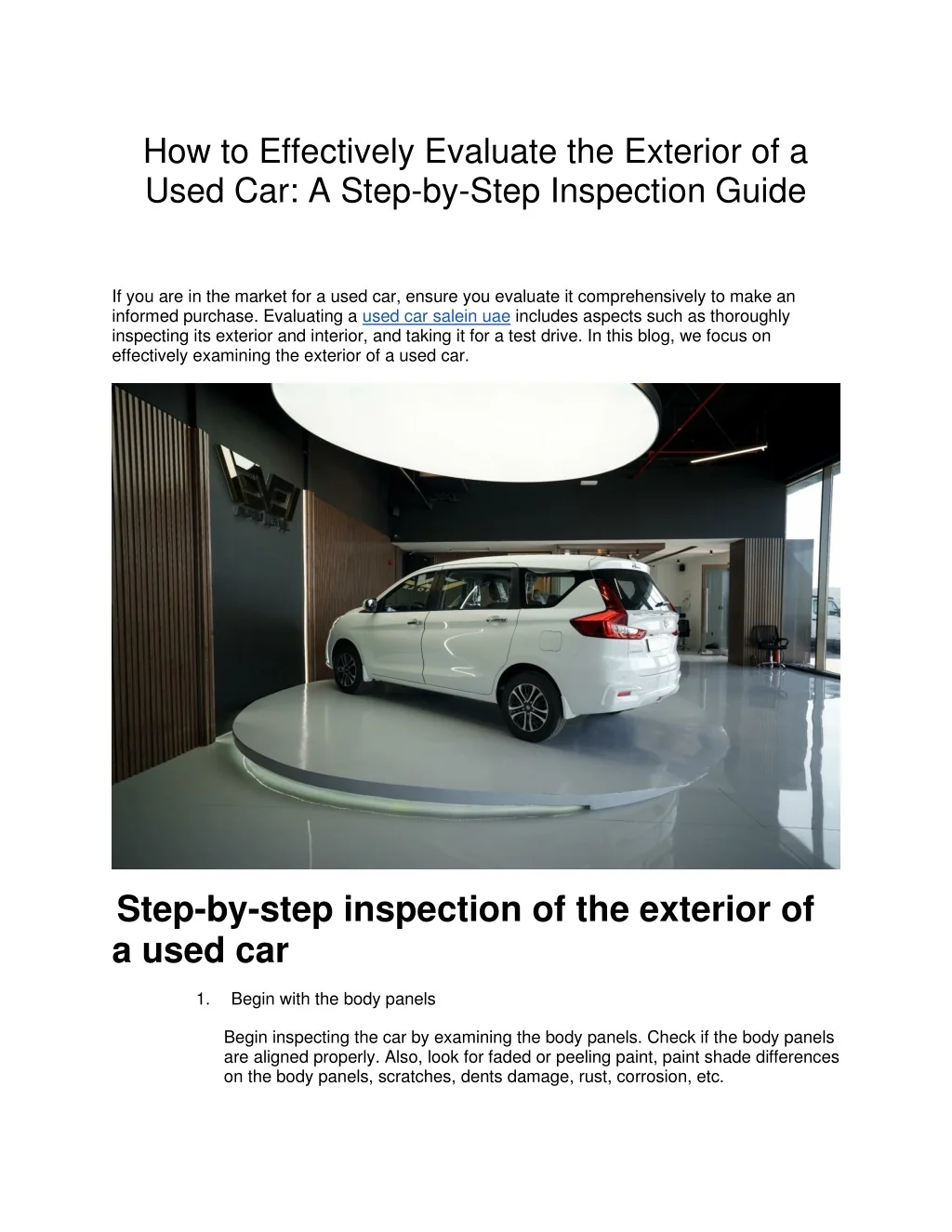 PPT - How to Effectively Evaluate the Exterior of a Used Car A Step-by ...