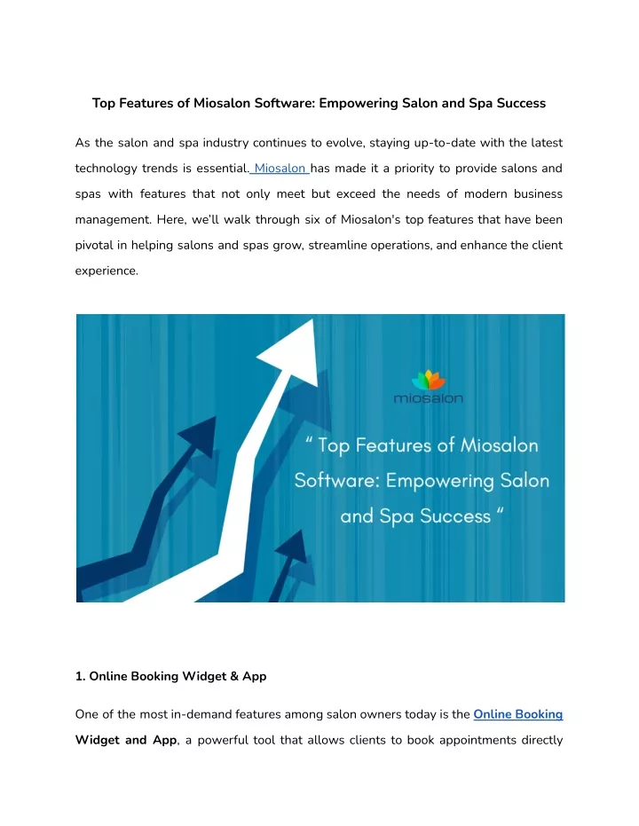 top features of miosalon software empowering