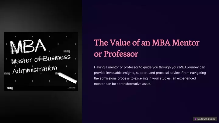 the value of an mba mentor or professor