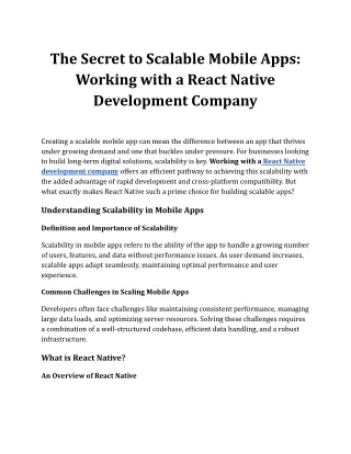 The Secret to Scalable Mobile Apps_ Working with a React Native Development Company