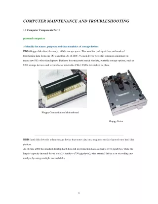 computer maintenance and troubleshooting