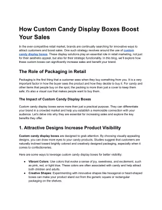 how custom candy display boxes boost your sales