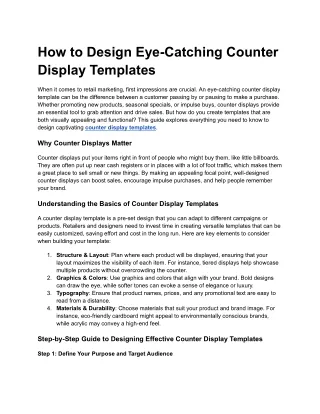 how to design eye catching counter display