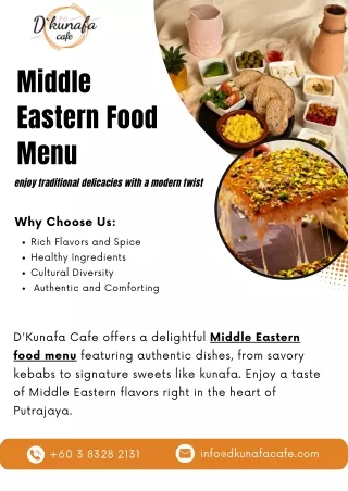 middle eastern food menu enjoy traditional