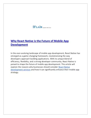 why react native is the future of mobile