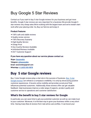 In 2023/2024 new update Buy Google 5 Star Reviews