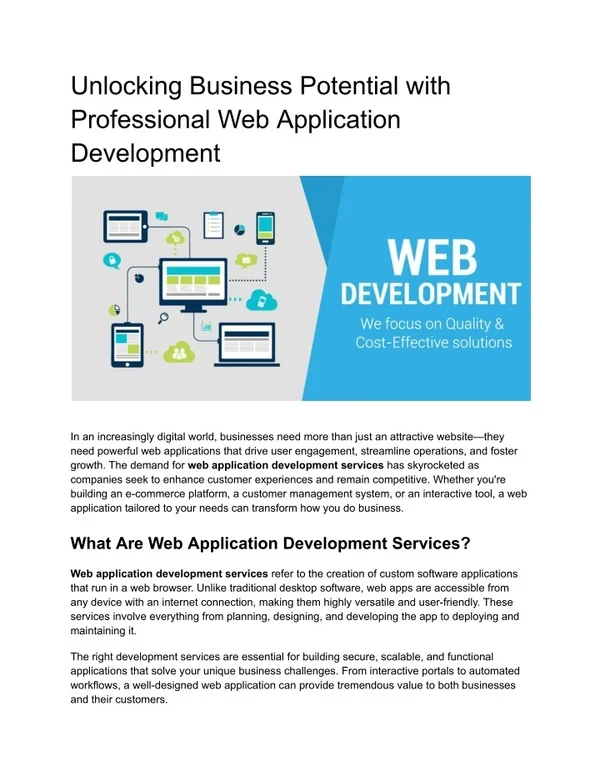 PPT - Unlocking Business Potential with Professional Web Application ...