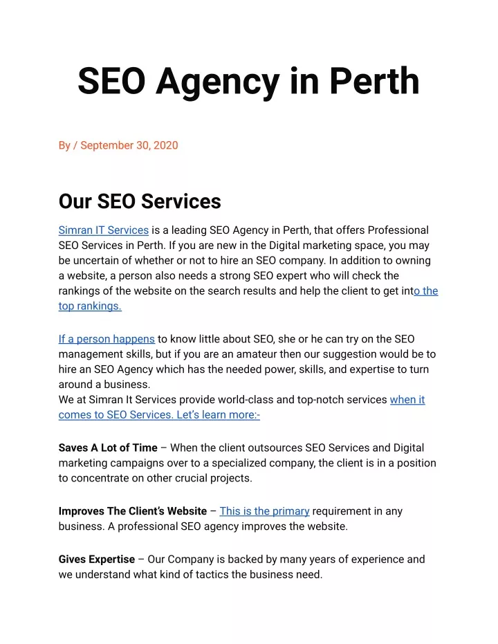 seo agency in perth