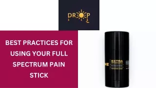best practices for using your full spectrum pain
