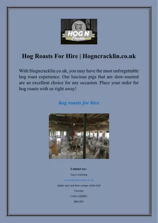 Hog Roasts For Hire  Hogncracklin.co.uk