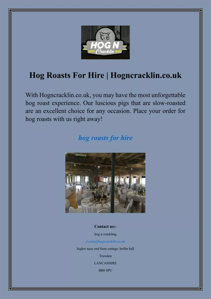 hog roasts for hire hogncracklin co uk