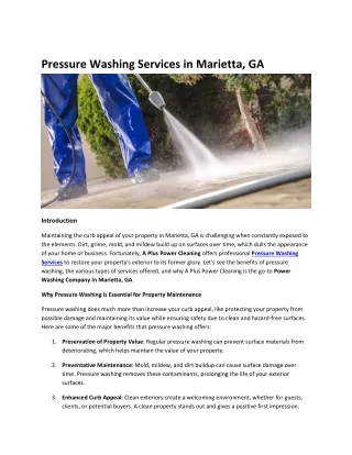 Pressure Washing Services in Marietta