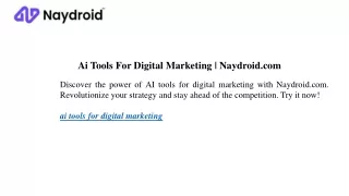 Ai Tools For Digital Marketing Naydroid.com