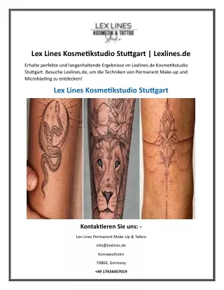 Lex Lines Kosmetikstudio Stuttgart  Lexlines.de