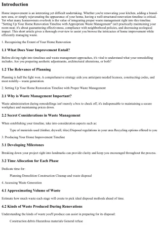 Establishing Your Home Improvement Timeline with Proper Waste Monitoring