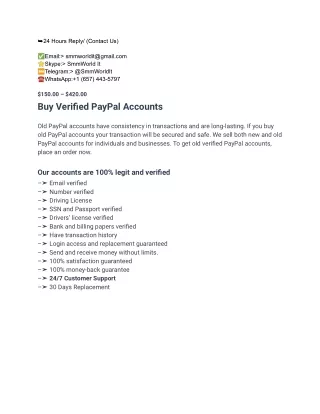 Buy Verified PayPal Accounts-USA/