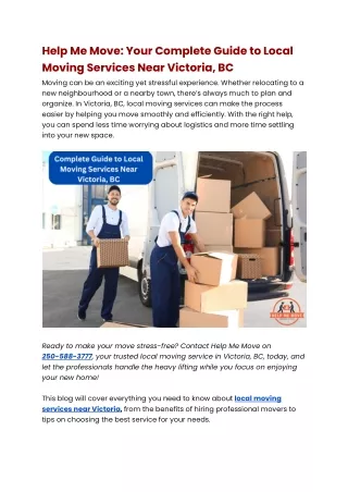 help me move your complete guide to local moving