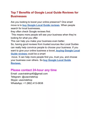 top 7 benefits of google local guide reviews