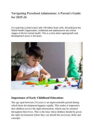 navigating preschool admissions a parent s guide