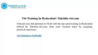 vlsi training in hyderabad takshila vlsi com