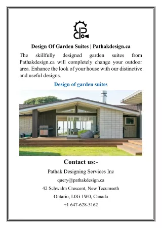 Design Of Garden Suites  Pathakdesign.ca