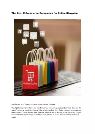 The Best E-Commerce Companies for Online Shopping