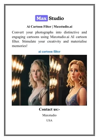 Ai Cartoon Filter  Maxstudio