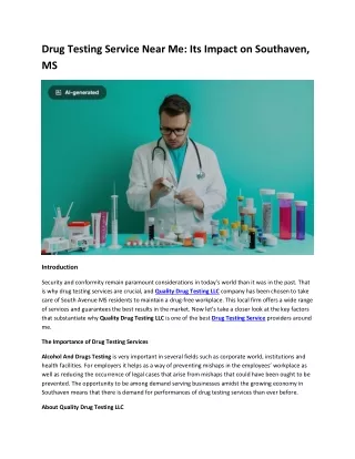 drug testing service near me its impact