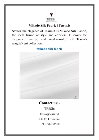 Mikado Silk Fabric Tessin.it