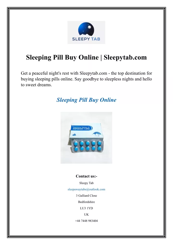 sleeping pill buy online sleepytab com