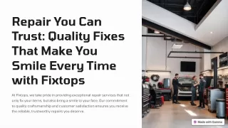 repair you can trust quality fixes that make