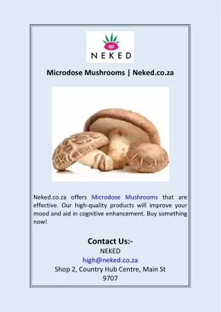 Microdose Mushrooms  Neked.co.za