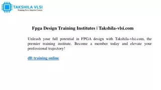 fpga design training institutes takshila vlsi com