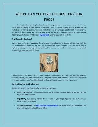 Where Can You Find the Best Dry Dog Food?