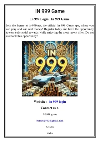 In 999 Login   In 999 Game