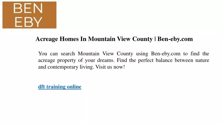 acreage homes in mountain view county ben eby com