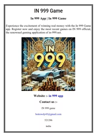 In 999 App   In 999 Game