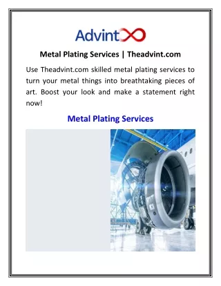 Metal Plating Services | Theadvint.com