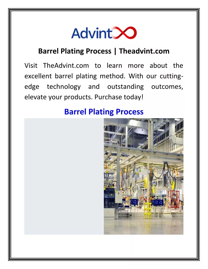 barrel plating process theadvint com