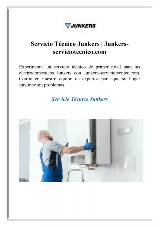 Servicio Técnico Junkers  Junkers-serviciotecnico.com