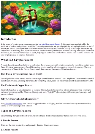 The Pros and Cons of Using Free Crypto Faucets for Beginners