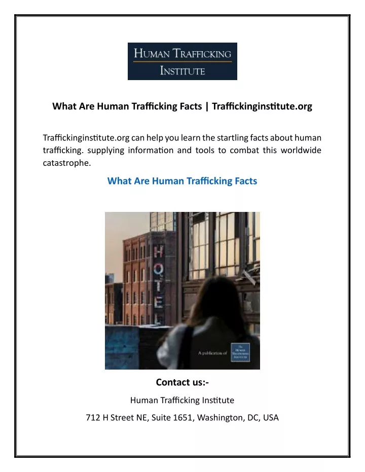 what are human trafficking facts