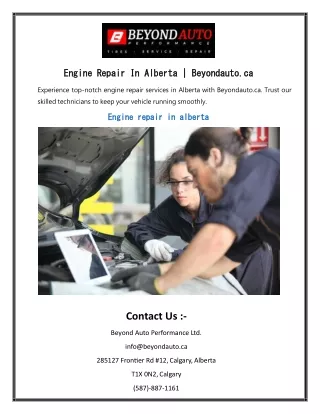 Engine Repair In Alberta Beyondauto.ca